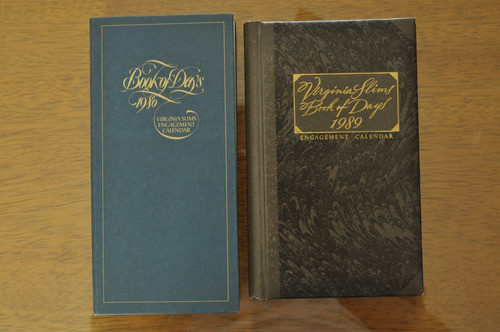 Lote X2 Virginia Slims Book Days Agenda 1980 1989 Publicidad 0