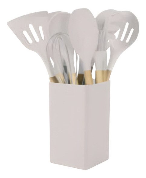 Set 11 Utensilios Silicona Mango Madera Carol Tiza 1