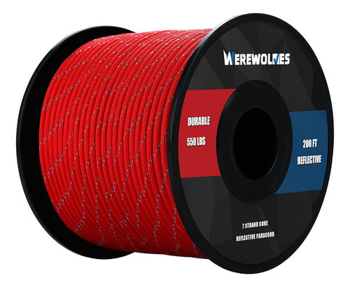 Hombres Lobos Reflectante 550 Y 176 Lb Paracord - Nylon, Rod 1