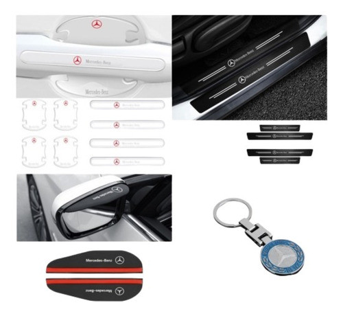 Combo Mercedes Benz Protector Zocalo Pta Picap Visera Llave 0
