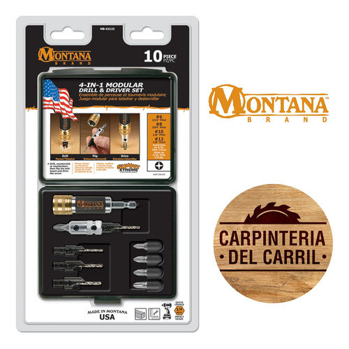 Set De 4 Avellanadores Puntas 10 Piezas Montana Mb-63123 1