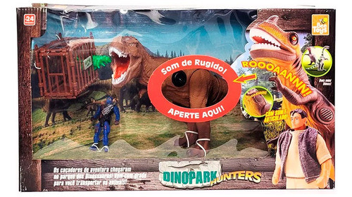 Set Dinosaurio Juguete Tiranosaurio Sonido 2 Dinos Y Muñeco 0