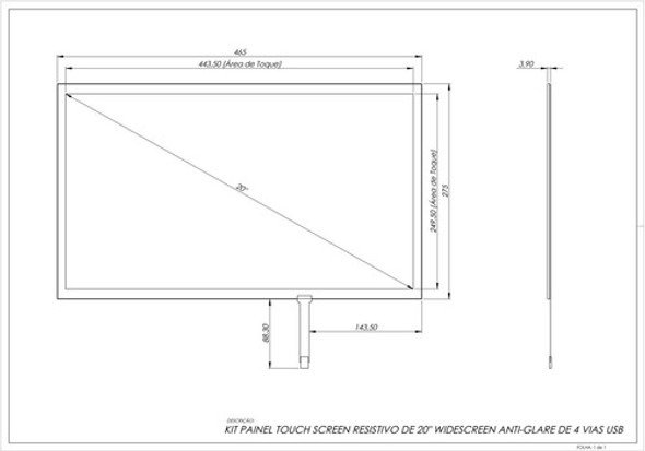 Kit Painel Touch Screen 20 Resistivo 4 Vias Usb Playtix 1