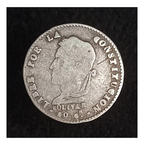 Bolivia 1 Sol 1861 Muy Bueno Plata Km 134 1