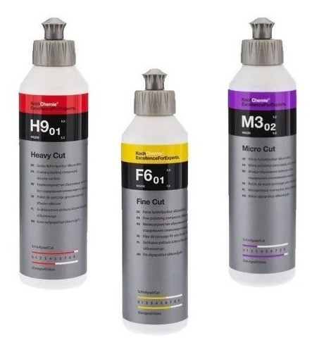 Koch Chemie Combo Pulido Premium H9 + F6 + M3 250ml C/u 0