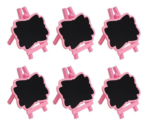 Kit 6 Mini Quadro Negro Lousa Rosa Marca Mesa Doces Salgados 0