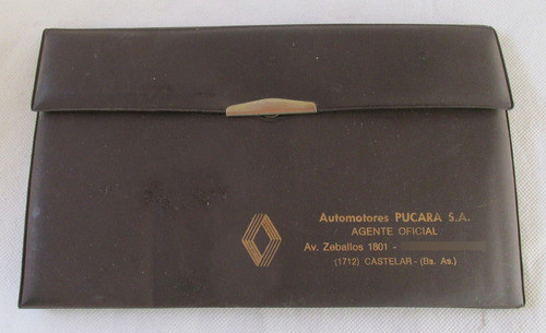 Antiguo Sobre Guantera Porta Manual De Instrucciones Renault 0