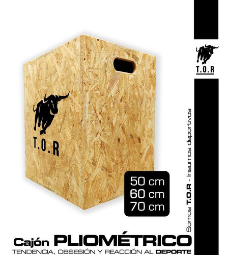 Cajón De Salto Pliométrico Jump Box Crossfit Gym 50x60x70cm 1