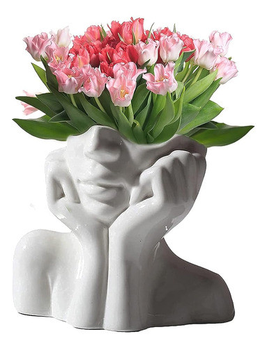 Romehaha Face Vase, Ceramic Body Vase Female Form Ideal Shel 1