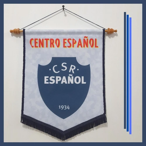 Banderín Centro Español 28x38 Cm Tela Y Madera 0