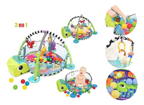 Gimnasio Pelotero 3 En 1 Para Bebe Tortuga 1