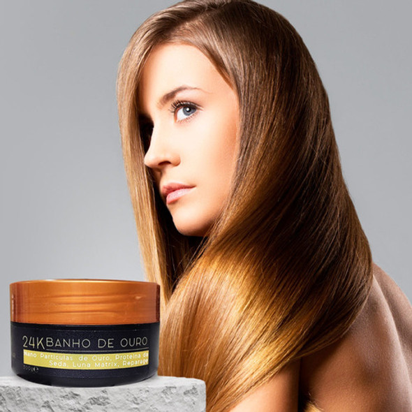 Máscara De Ouro 24k Para Cabelos Dom Hair 300g 1 Máscara De Ouro 24k Para Cabelos Dom Hair 300g 1