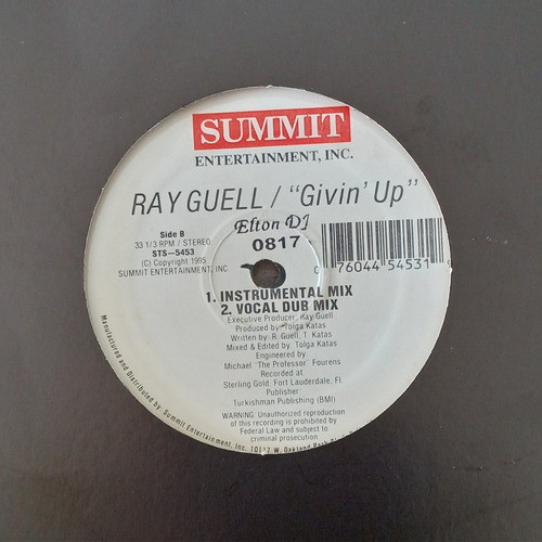 Ray Guell-   Givin' Up   [ Frestyle Raro ]  Excelente 0