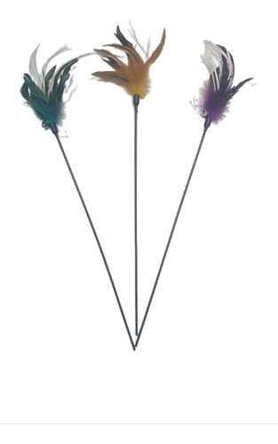 Juguete Para Gato Varita Con Pluma Y Cascabel X Unidad 1