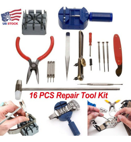 16 Pc Ver Reparación De Herramientas Kit Muñeca Resorte Pin 1