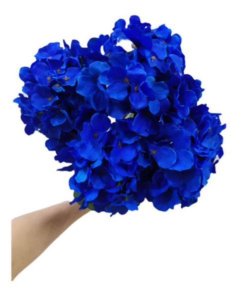 Buquê De Hortencia Artificial Enfeite Flor Decoração Azul 0