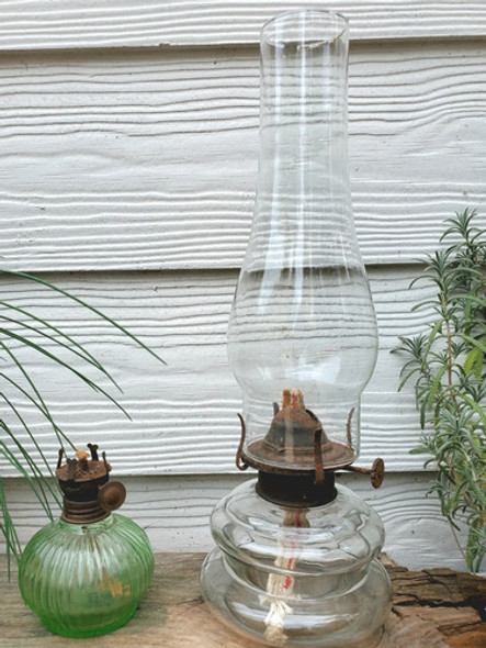 Antigua Lámpara De Vidrio A Kerosene 0 Antigua Lámpara De Vidrio A Kerosene 0