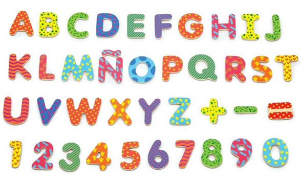 Letras Y Números Magnéticos De Madera Viga 0