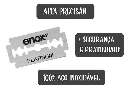 30 Lâminas De Barbear Alta Precisão Fio Duplo Aço Inox Enox 1