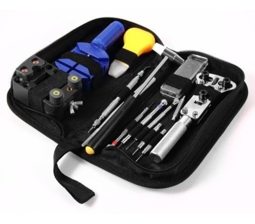 13 Piezas Reloj Reparación Herramienta Kit Zip Caso Batería 0