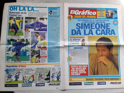 Revista El Gráfico Diario Del Mundial Nº 39 Julio 1998 - Arg 0