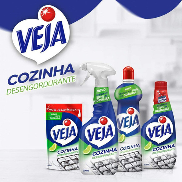 Kit C/ 2 Veja Cozinha - Desengordurante Limão, Oferta 500ml 1
