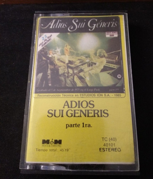 Casette, Adios Sui Generis. Parte 1ra . Excelente !!! 1