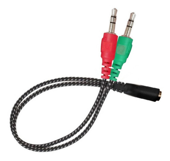 Cable Adaptador Audio Microfono Ps4 1 Miniplug A 2 Miniplug 0