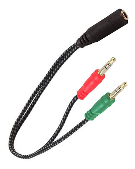 Cable Adaptador Audio Microfono Ps4 1 Miniplug A 2 Miniplug 1