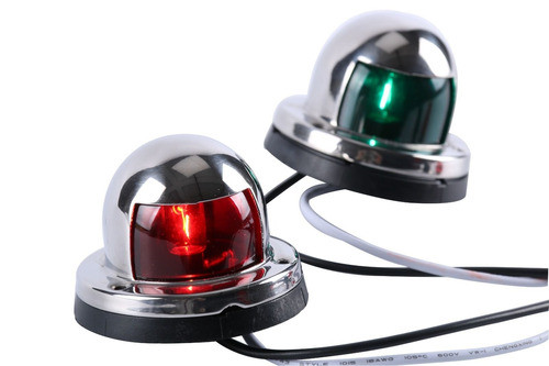 2pcs! Bonito Arco Rojo Y Verde Luces De Navegación Acero Ino 1