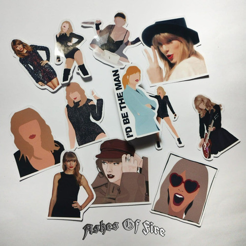 Stickers Vinilo Taylor Swift Pack 12 Uds Resistente Al Agua 1