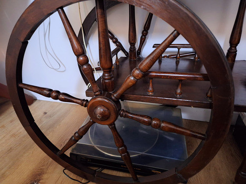 Combo De Mesa Bar C Ruedas + Radio Antigua Madera Liquido! 1