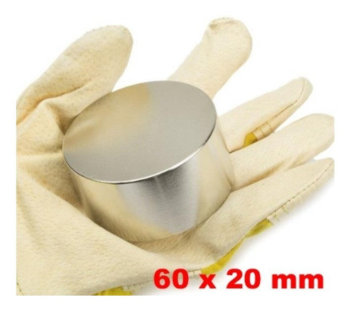 Ima De Neodimio 60mm X 20mm N52 1 Peça 60x20 Mm 60 X 20 Mm 0