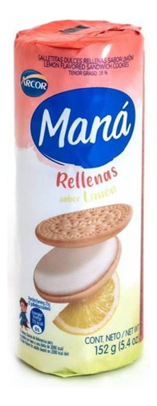 Galletitas Mana Rellena Limon X152gr 0