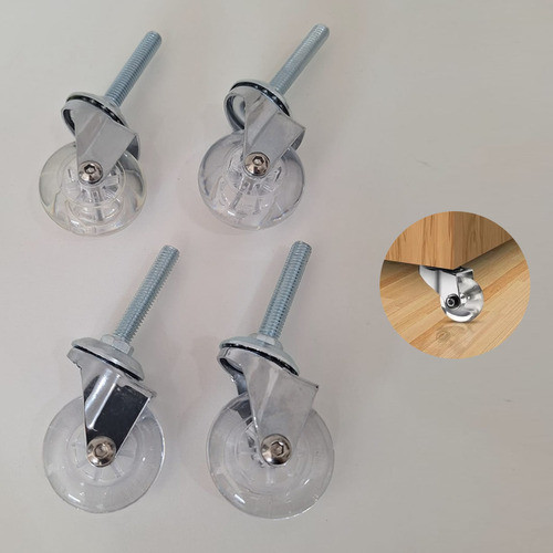 Rodízio De Silicone Pino Rosca 3/8 Sem Trava 35mm Hardt 4 Un 0