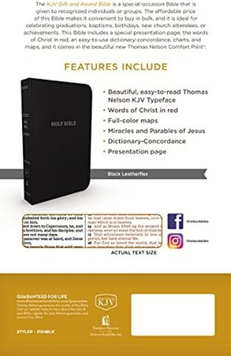 Kjv, Gift And Award Bible, Leather-look, Black, Red Letter, 1