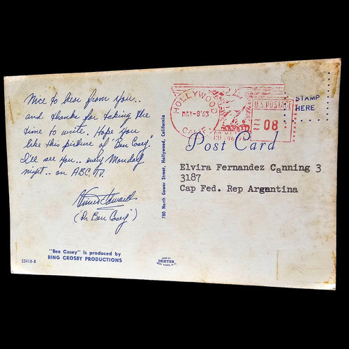 Antigua Foto Postal Vince Edward Dr. Ben Casey 1963  - 875 1