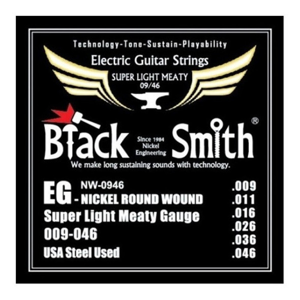 Cuerdas Guitarra Electrica 09-46 Hibridas Blacksmith Nw0946 1