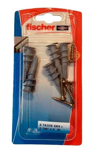 Kit Tarugos Gka Y Tornillo 4x25 Fischer X 5 Unidades 1