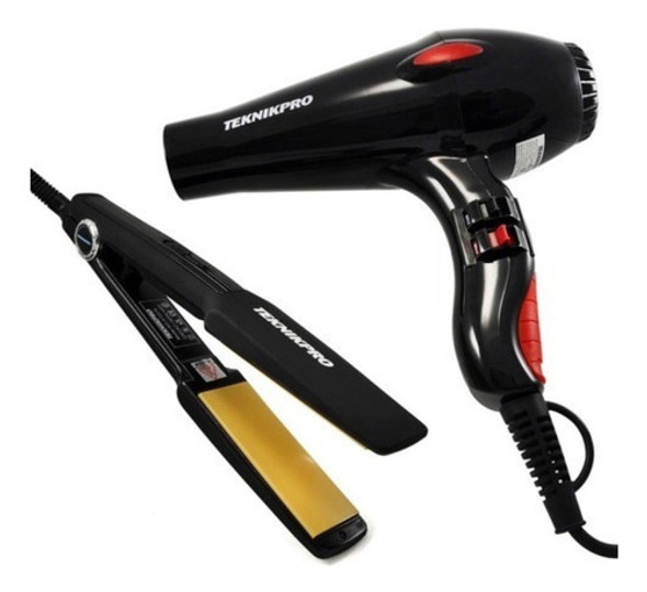 Kit Teknikpro Secador Y Planchita Profesional Salon 0