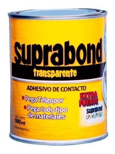 Cemento Contacto Pegamento Transparente Suprabond 1/2 Litro 1