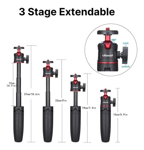 Kit Vlog Youtuber Selfie Tripé Suporte Celular C/ Apoio Led 1