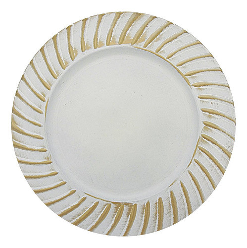 Kit 6 Sousplat Waves Offwhite Redondo Mesa Posta Jogo 1