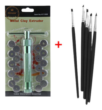 Clay Extruder Polymer Craft Gun 5pcs Flexible Fimo Clay Scul 1