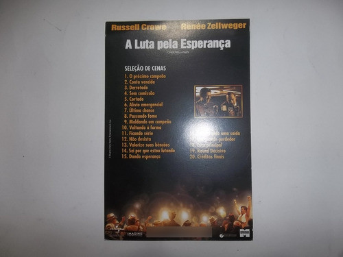Revista Dvd Lua Pela Esperança Russell Crowe Encarte Dvd 1