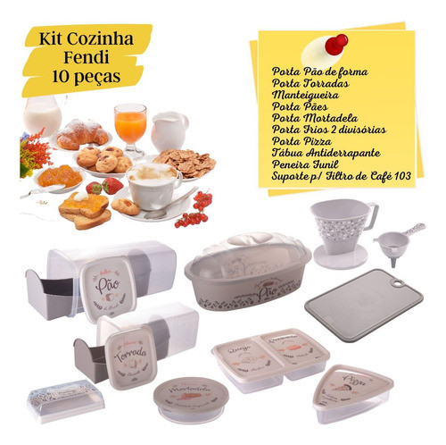 Kit 10pc Porta Pães + Torrada + Frios + Manteiga E Outros 1