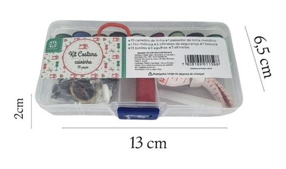 Kit Costura 32 Peças  Completo Linha Agulha Fita Métrica 1