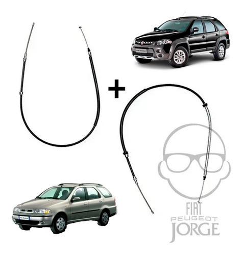 Juego De Cables Freno De Mano Fiat Palio Weekend Kit X2 1