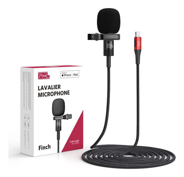 Pixel Lavalier Micrófono Para iPhone iPad, Lav Lapel Micrófo 0