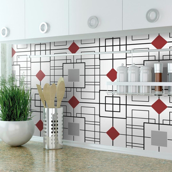 Papel De Parede Para Cozinha Branco Preto Cinza E Bordô 3m 0